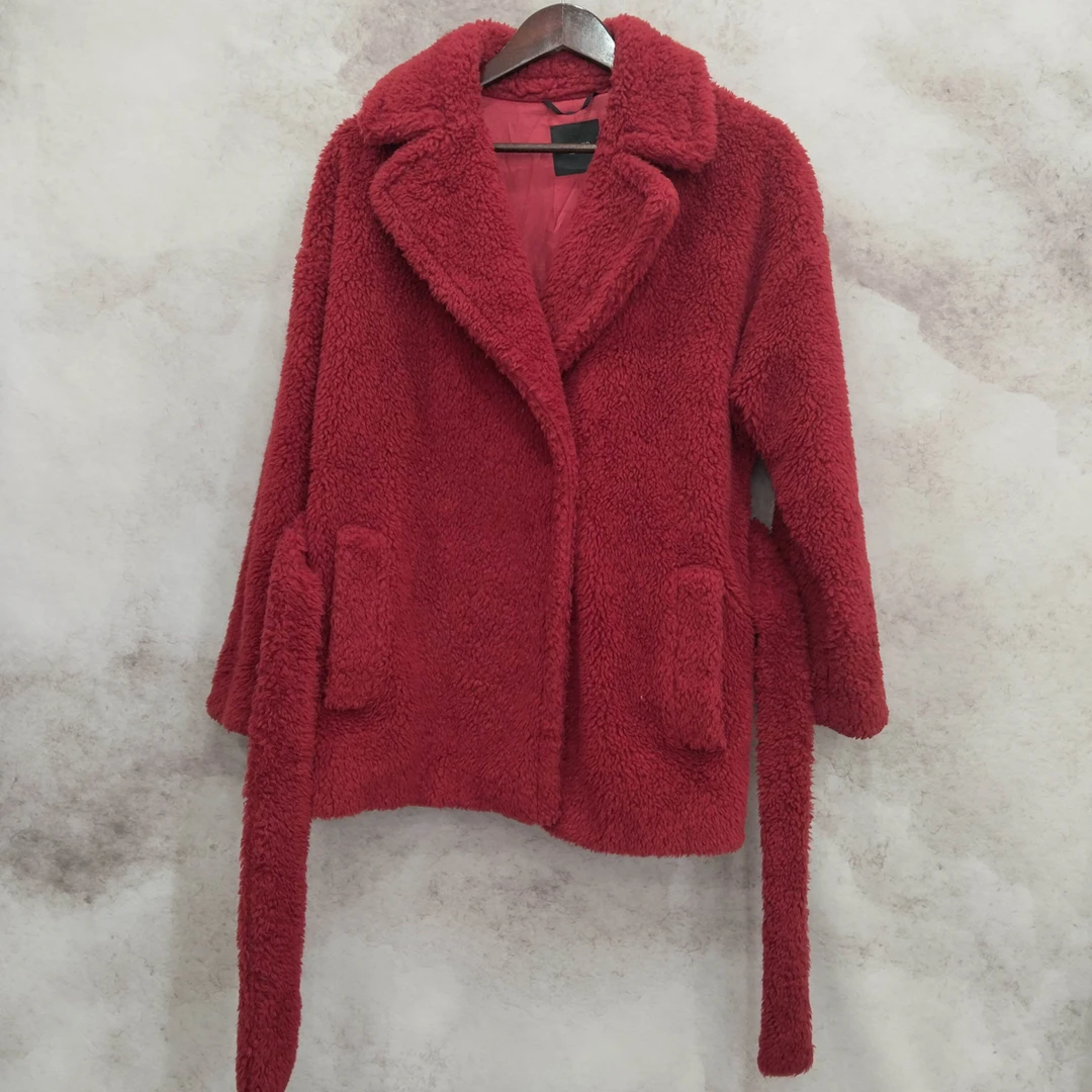 99新 MaxMara 葡萄籽奢潮/红色短款泰迪外套/165码