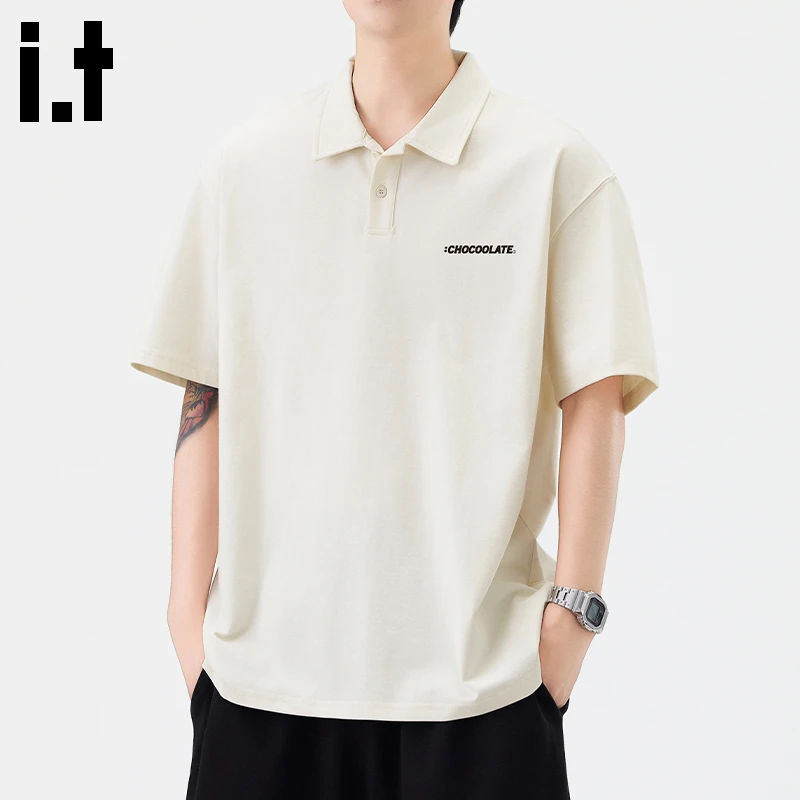 i.t:CHOCOOLATE男士通勤polo衫短袖t恤2025夏季新款宽松半袖上衣