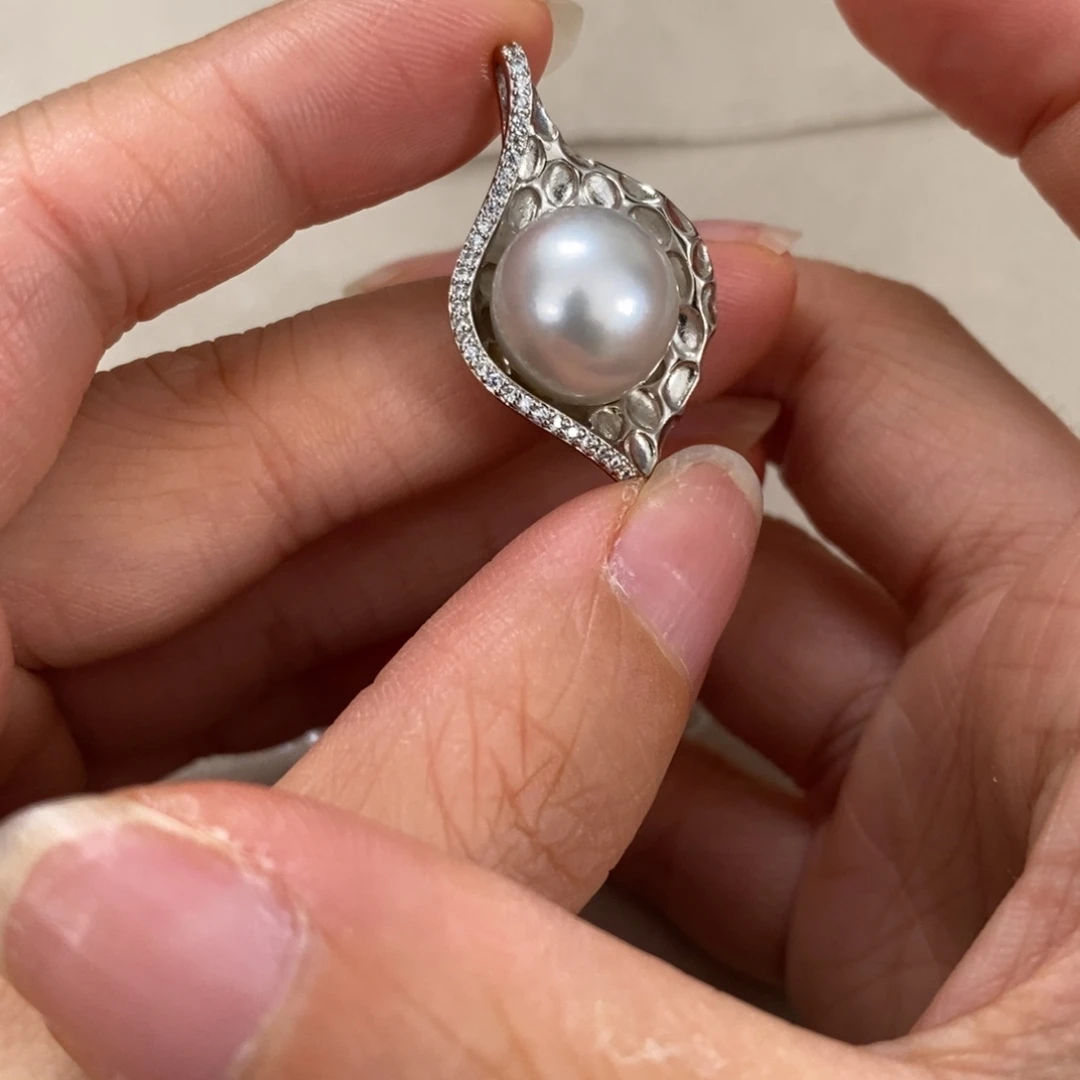 海水珍珠银S925镶嵌颈饰
