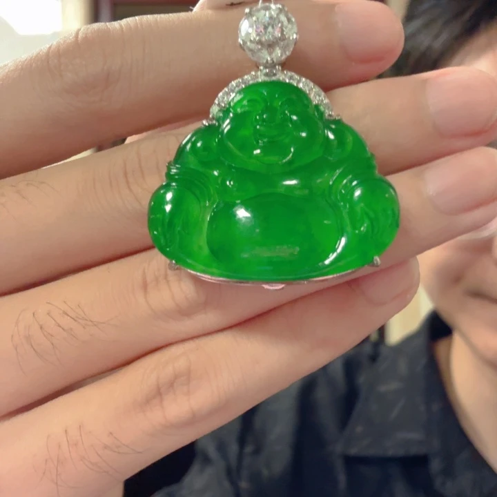 翡翠银S925镶嵌颈饰吊坠