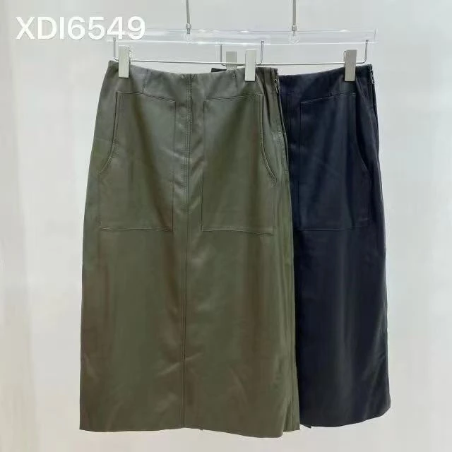 6549复古气质裙子新款直筒半裙中长款高腰半身裙He