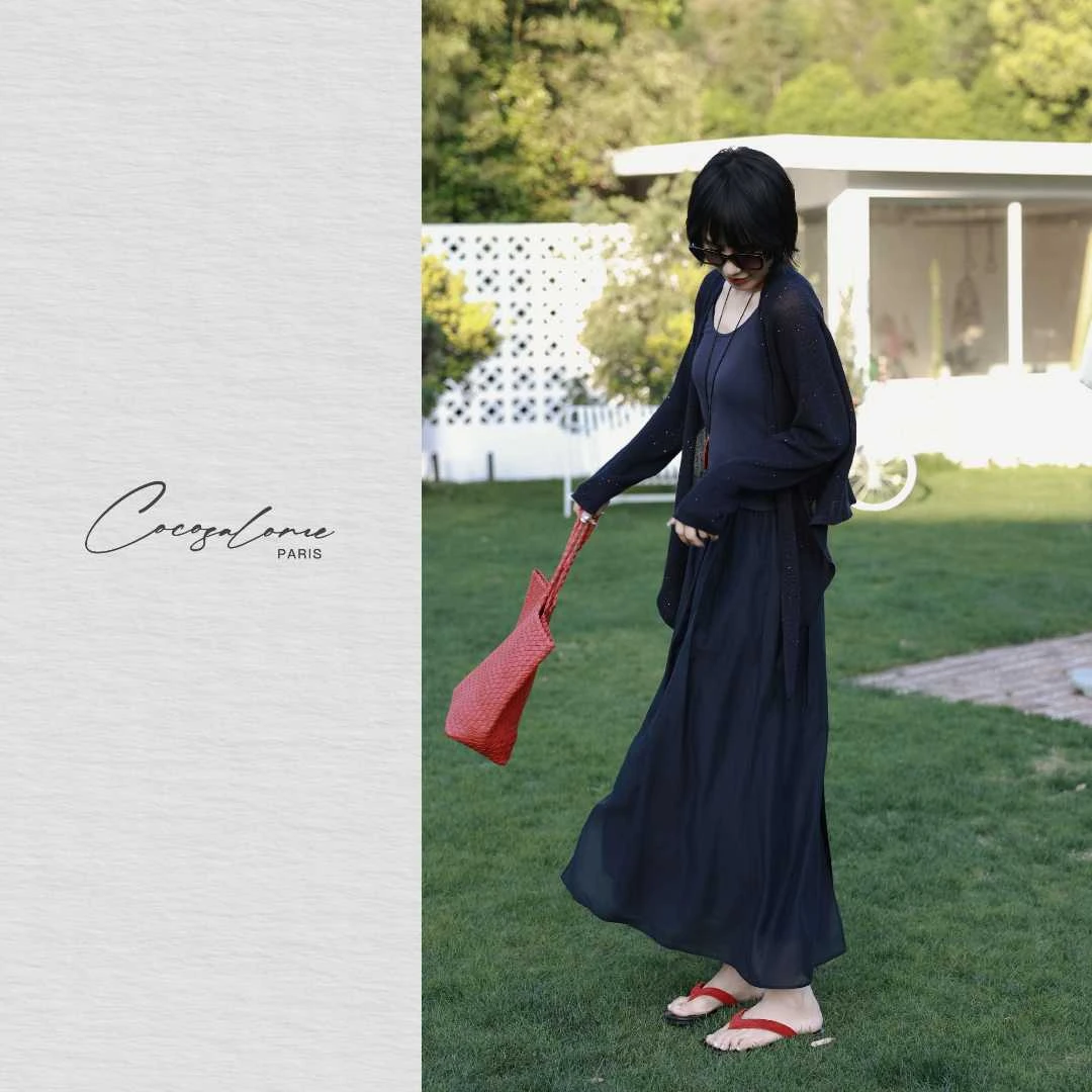 韩彬彬"百变天丝裙"轻薄显瘦气质时尚夏季松紧腰A字半身裙1592-12