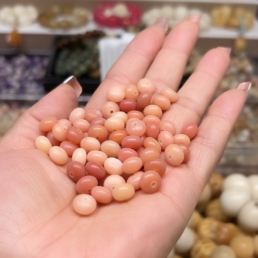 手串菩提根/象牙果瑕疵卡9粉色算盘200颗