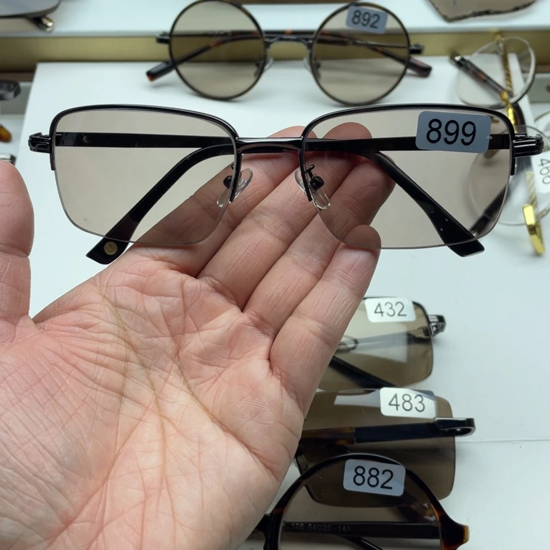 茶水晶半框眼镜 899