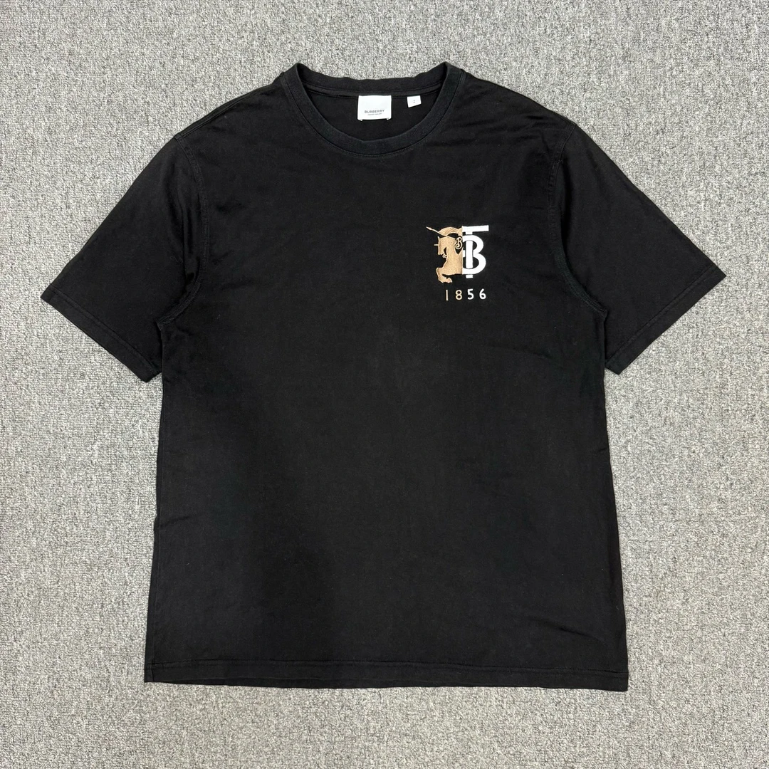 99新 BURBERRY/博柏利 15109647 SS23黑色刺绣战马短袖 S码99新