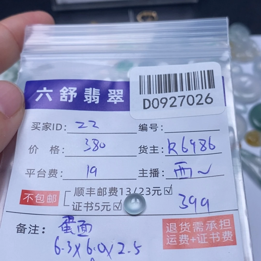 z***3翡翠未镶嵌挂件D0927026