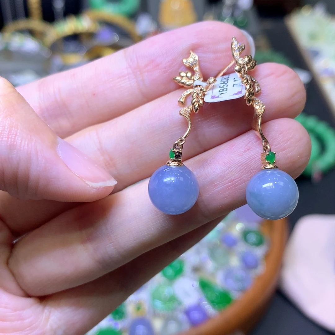 翡翠18K金镶嵌颈饰翡翠吊坠项链