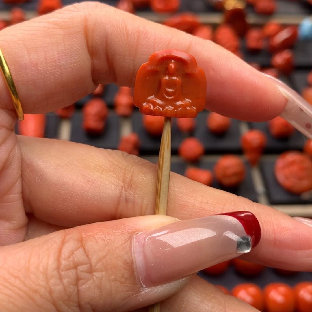 【闪购商品】南红玛瑙无相佛背云14mm➕未镶嵌