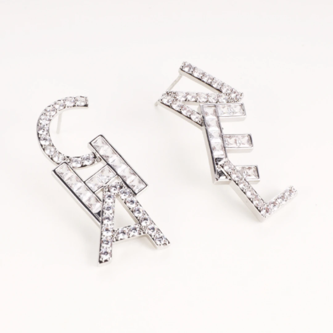 铜合金锆石耳饰 简约时尚镶嵌高级感百搭耳环 BZ58XQEC-15109