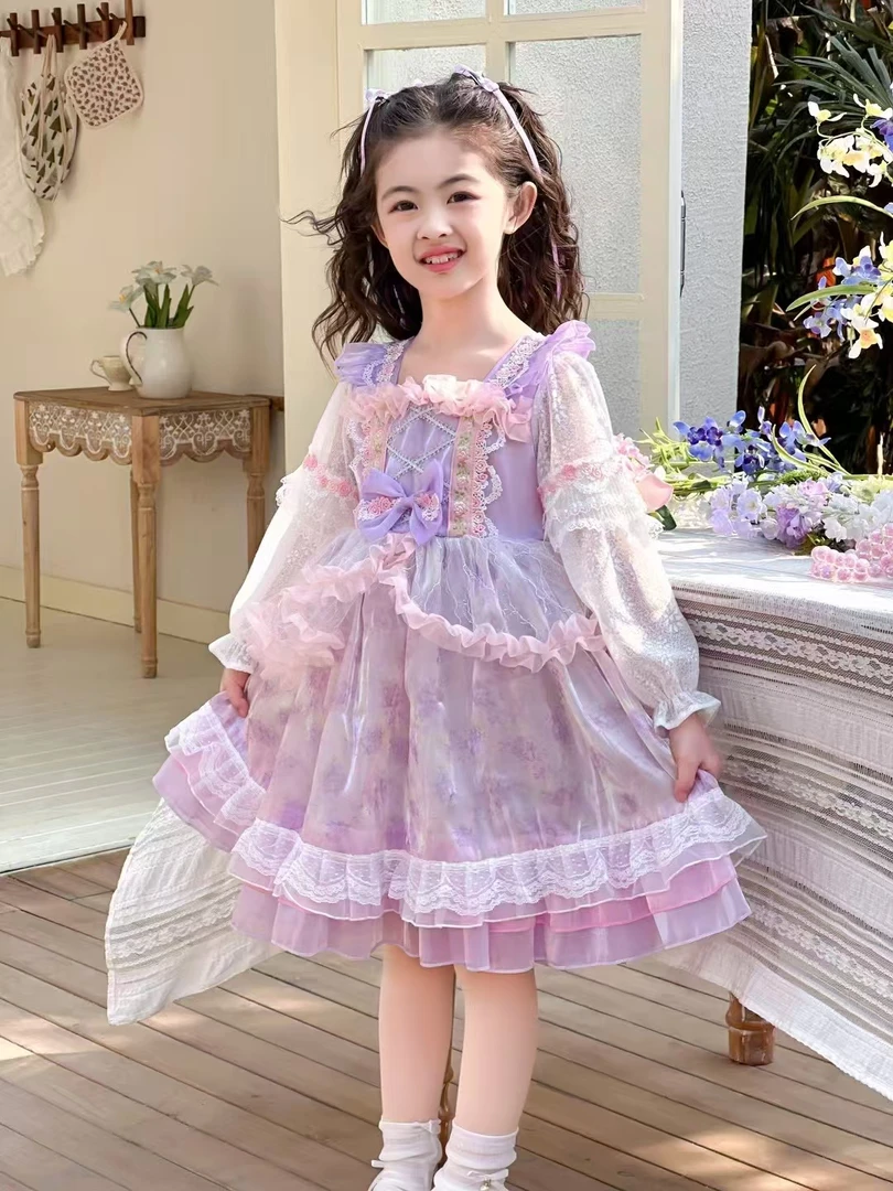 洛丽塔公主裙中童版欧若风蕾丝高端洋气春上新生日服主持服派对服