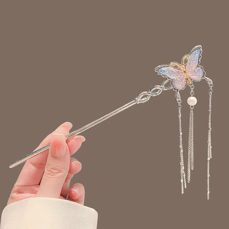 超仙女流苏发簪女小众气质后脑勺盘发簪子现代中式发饰