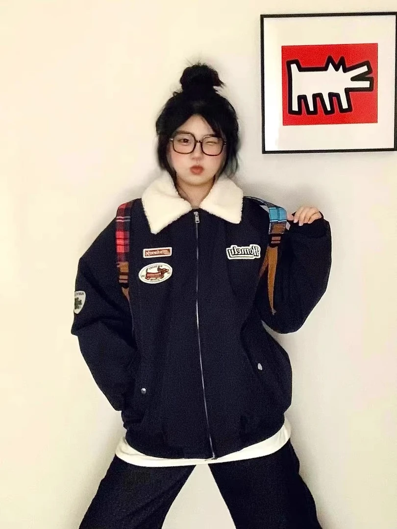 棉服女2025年新款棉袄夹克棒球服美式复古夹棉冬季超好看棉衣外套
