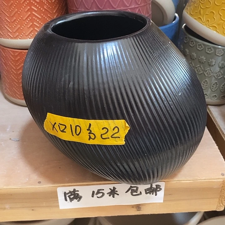 摆件陶盆有孔 微瑕介意勿拍