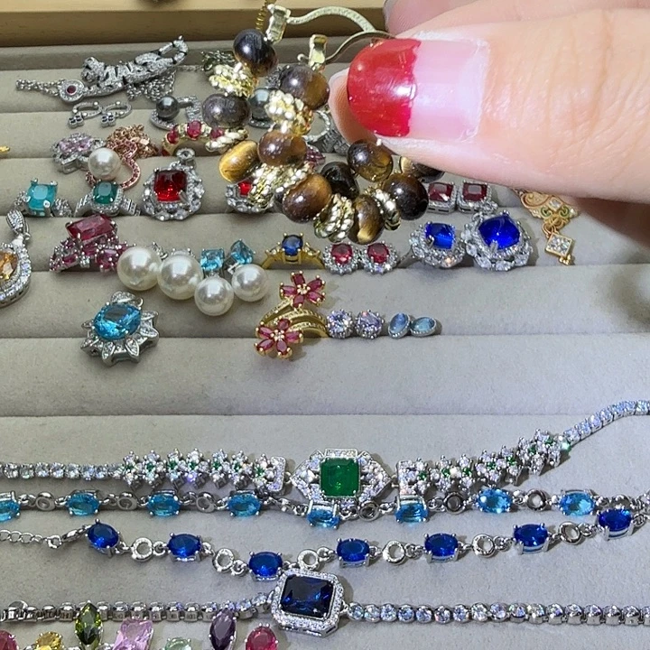 烟晶戒指银S925镶嵌