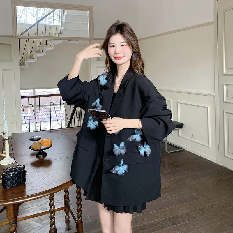韩版气质休闲宽松蝴蝶西装外套2025春季新款时髦小众西服高级上衣