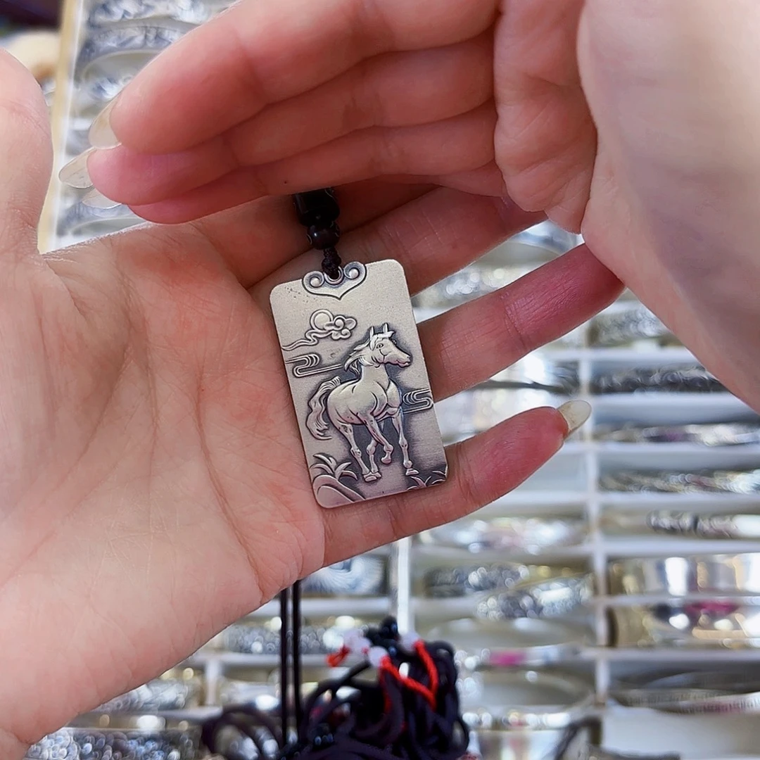 吊坠足银马银吊坠29克