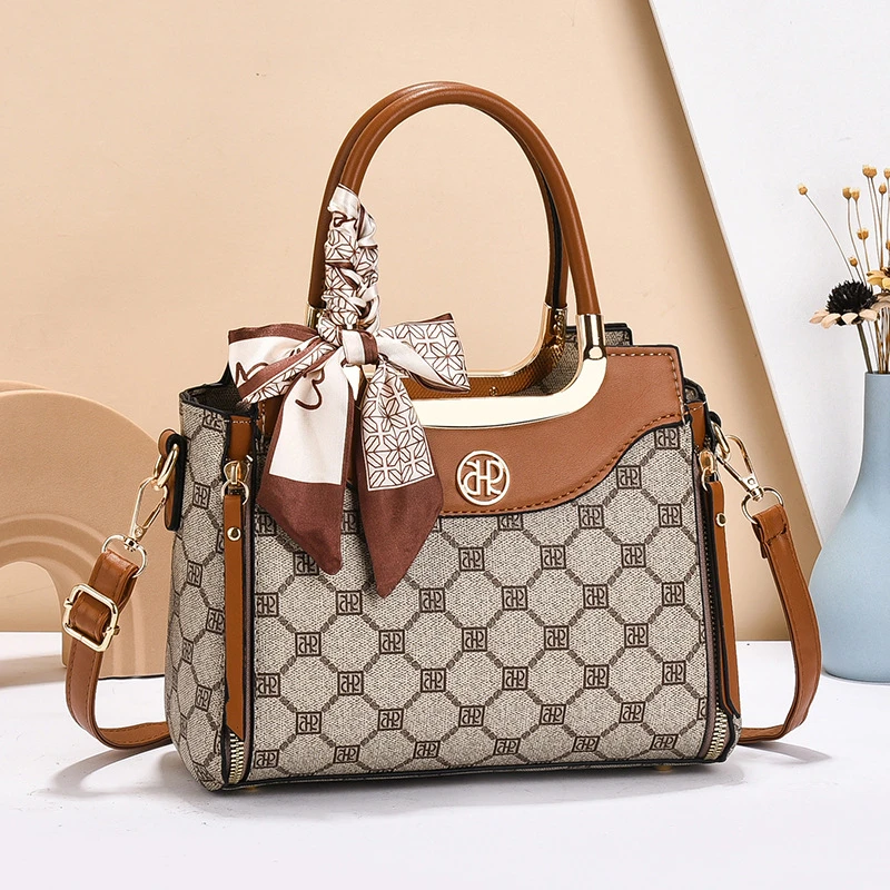 印花手提包女士包包2025新款时尚网红百搭单肩斜挎包女包托特个性