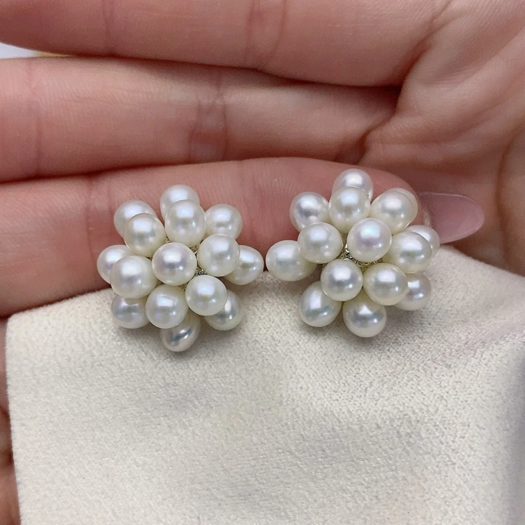 【闪购商品】淡水珍珠耳饰银S925镶嵌19