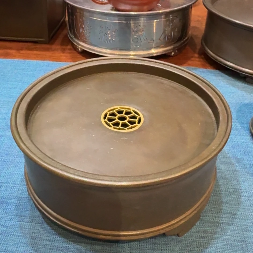 老***张潮州回流老锡圆款锡茶船茶池