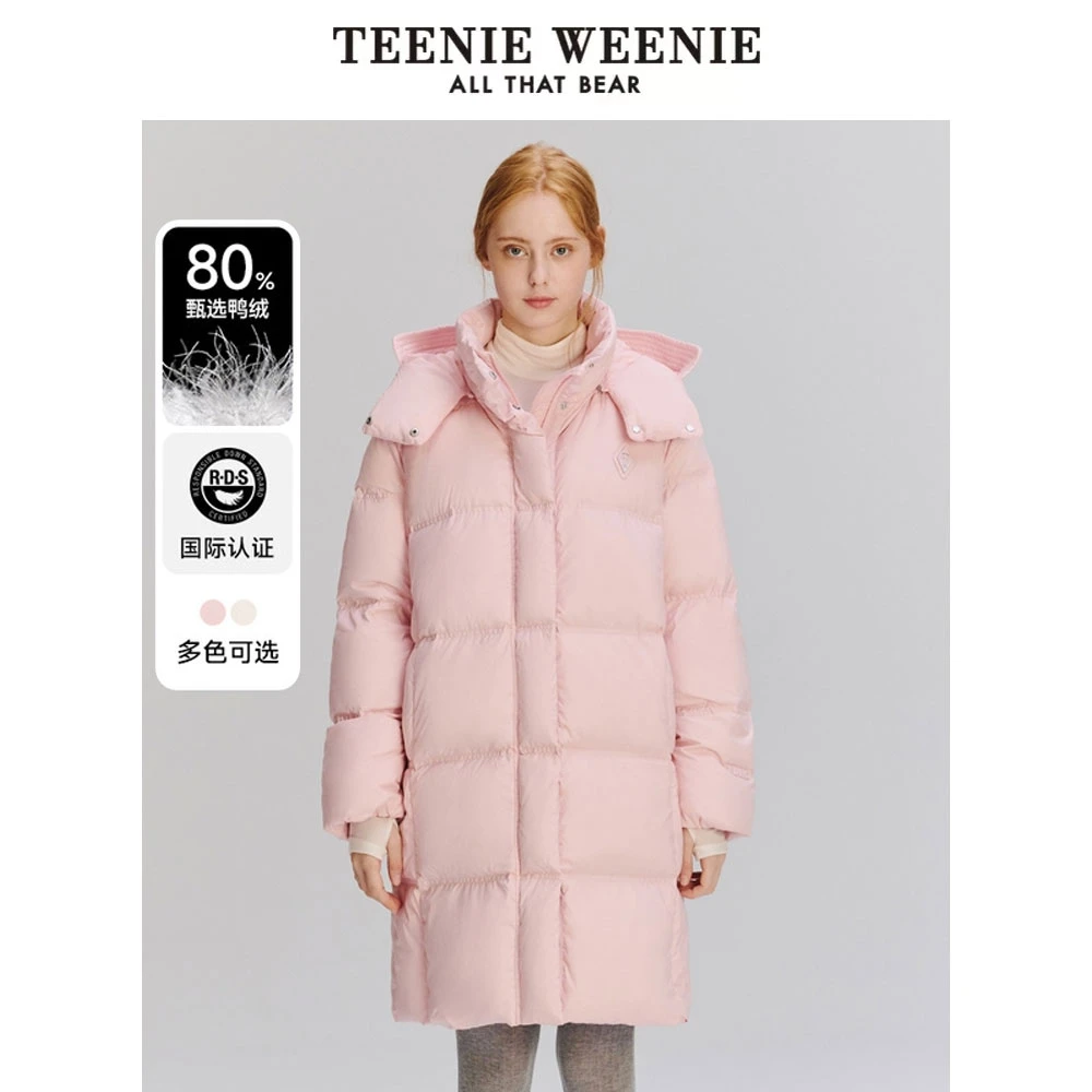 TeenieWeenie小熊24棉花糖羽绒服学院风中长面包服女TTJD244V54W