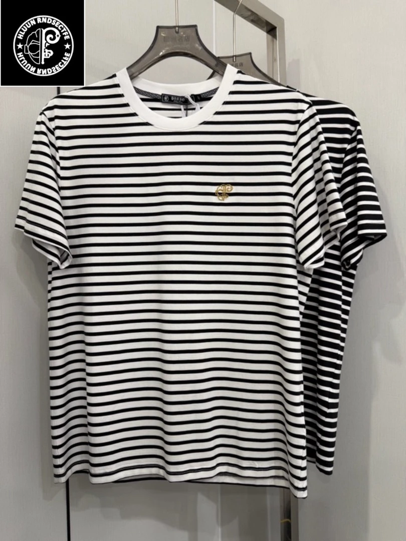 【欧洲名店】6989品质男士夏季舒适透气经典条纹百搭短袖