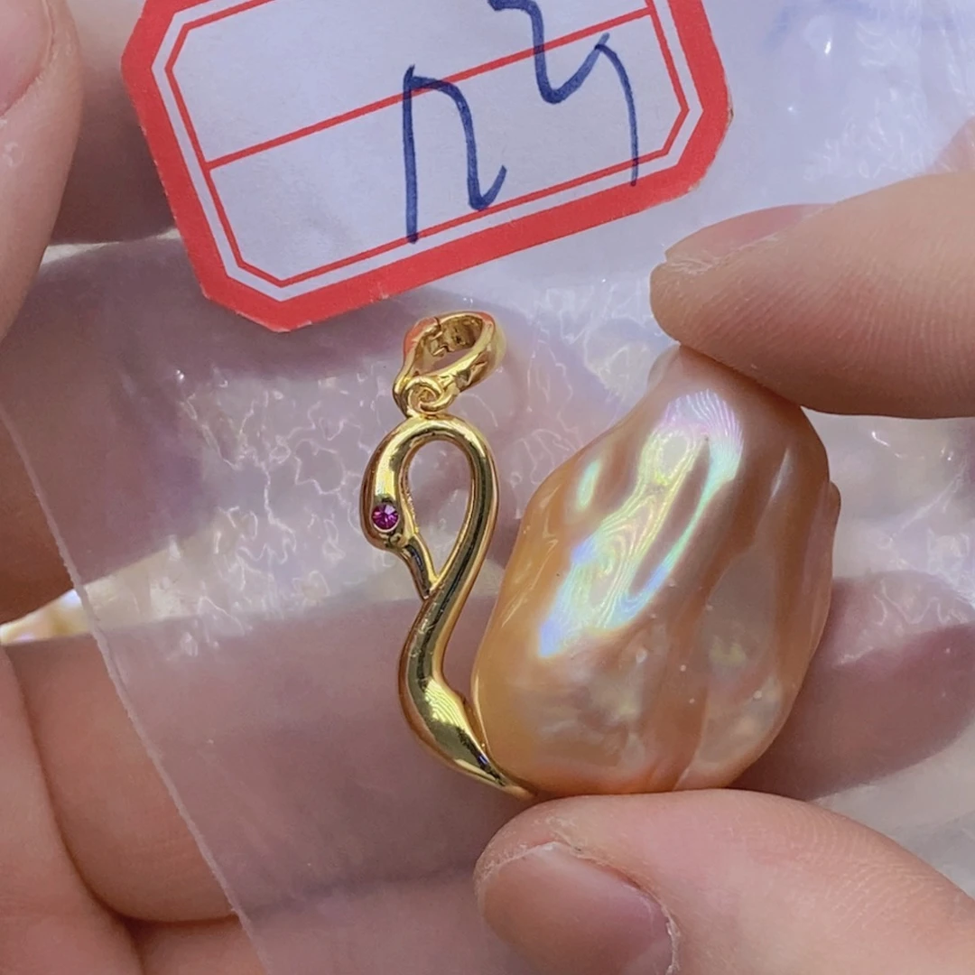 淡水珍珠银S925镶嵌颈饰