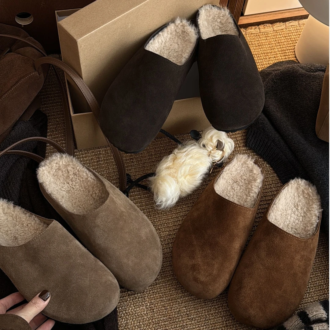 BAO/宝小姐2025加绒新款包头勃肯拖时装拖鞋百搭女软底7800-1975