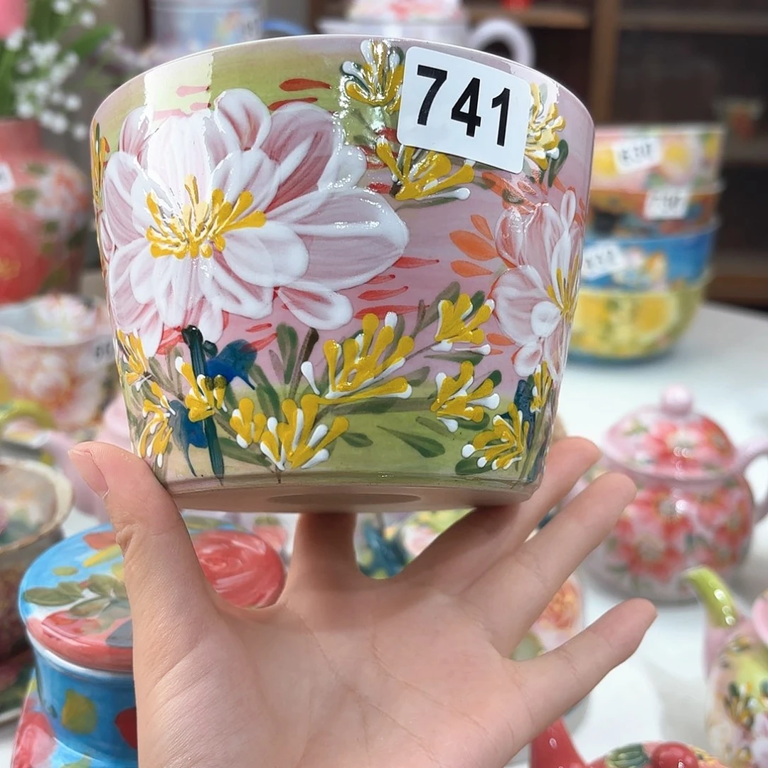 景德镇手绘高温釉下彩陶瓷茶具