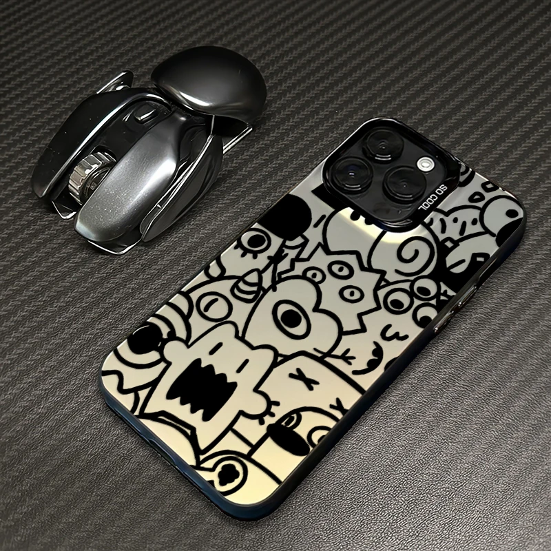 线条小怪兽适用苹果16手机壳14Pro苹果15ProMax/13/12/11高级创意