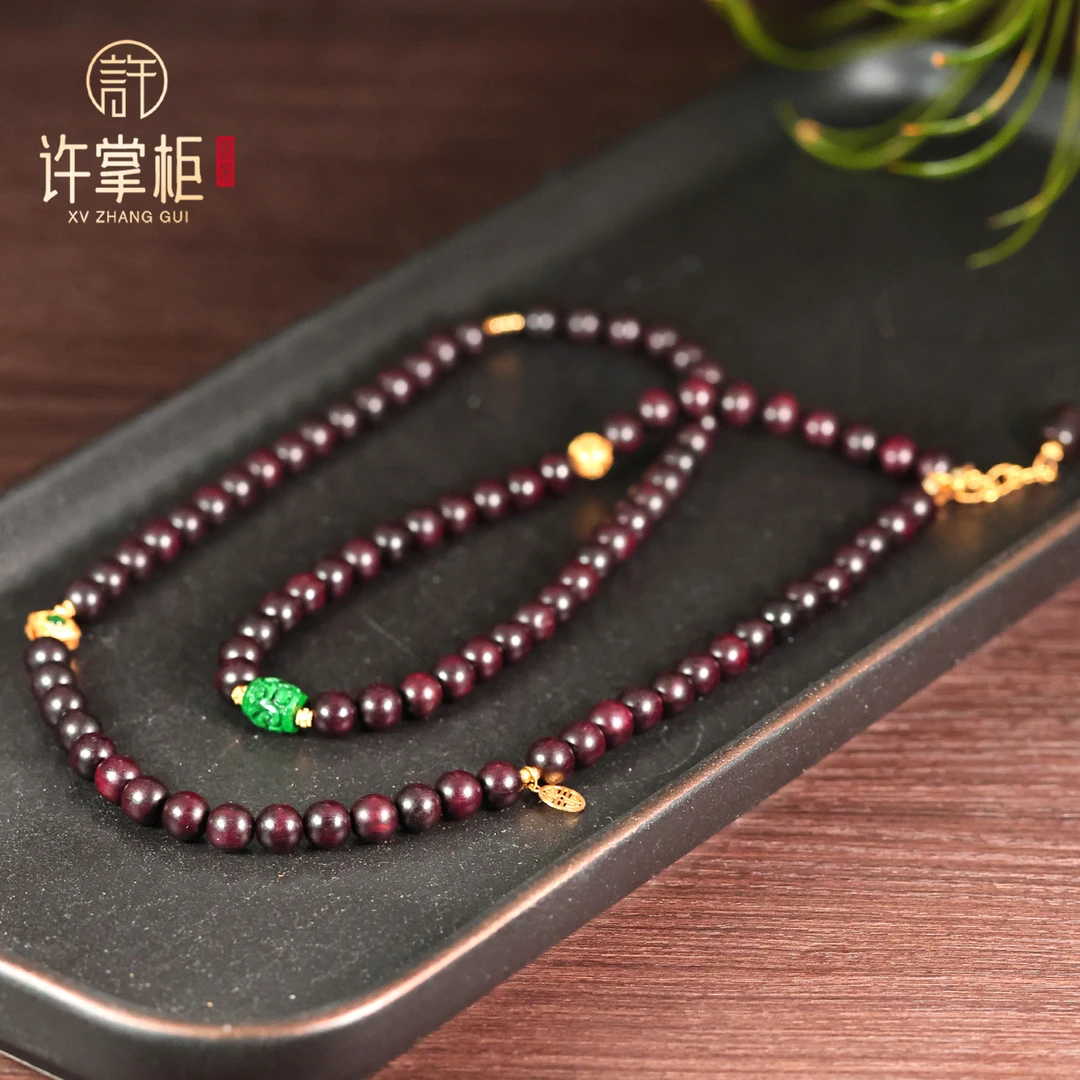 许掌柜｜18K金翡翠项链DIY珠链天然翡翠A货原创设计精致百搭