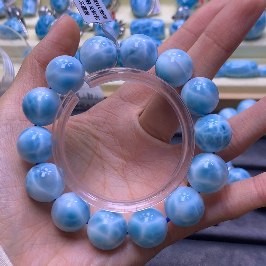 针钠钙石（海纹石）未镶嵌手链15mm手串