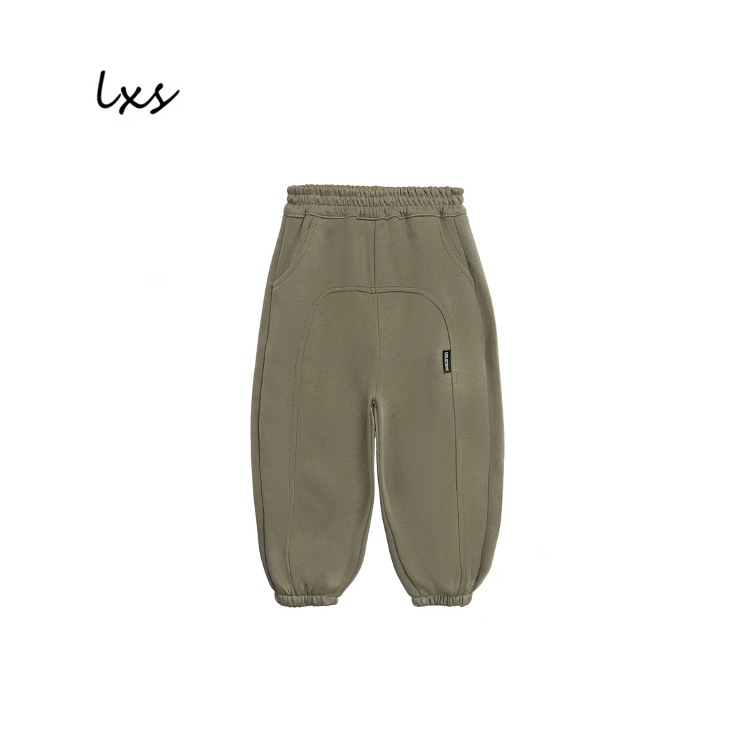 童装卡绿男童休闲裤儿童秋季韩版宽松时尚百搭加厚休闲卫裤FK9015