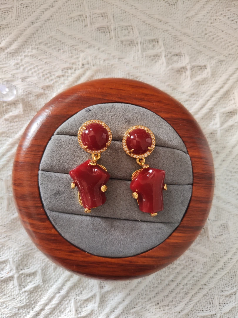 铜合金锆石耳饰 藏式饰品民族风新款耳环