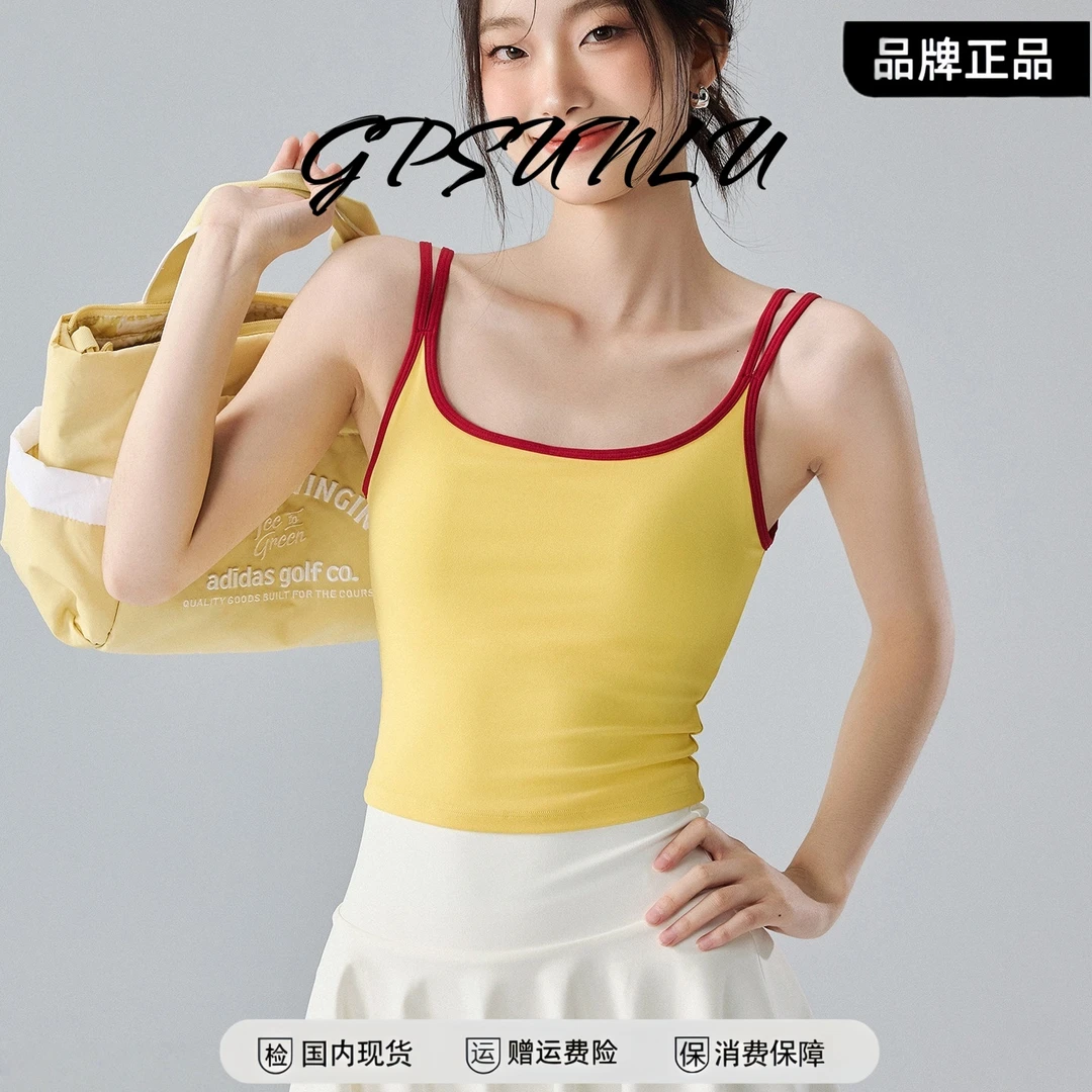gpsunlu瑜伽服背心女带胸垫外穿防震运动内衣普拉提训练健身文胸