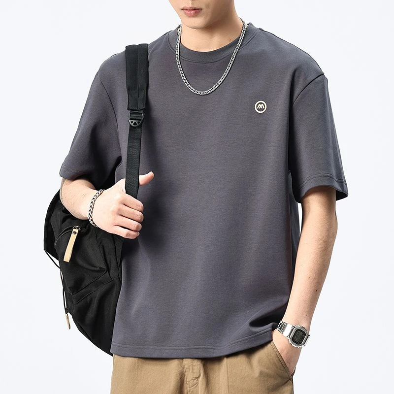 圆领夏季休闲短袖轻薄ins男士T恤宽松潮流情侣男士港风百搭半袖