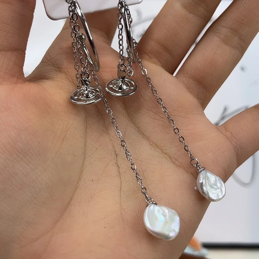 合金耳饰淡水珍珠