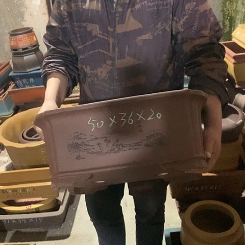 紫砂花盆手工制作