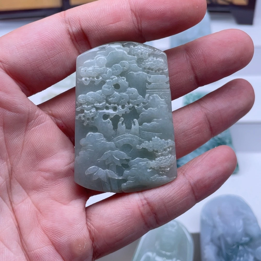 颈饰未镶嵌翡翠多样性发其一天然A货翡翠0035