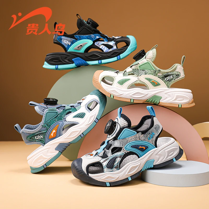 贵人鸟儿童软底凉鞋夏季新款防滑时尚运动中大童沙滩鞋25026L