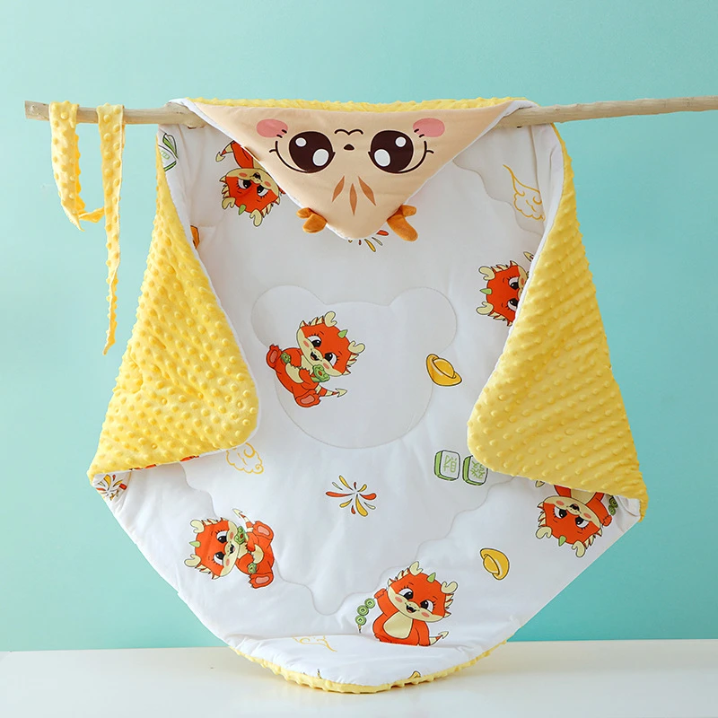 春秋款450克婴儿抱被针织棉四季产房豆豆安抚抱被婴儿抱被痘痘绒