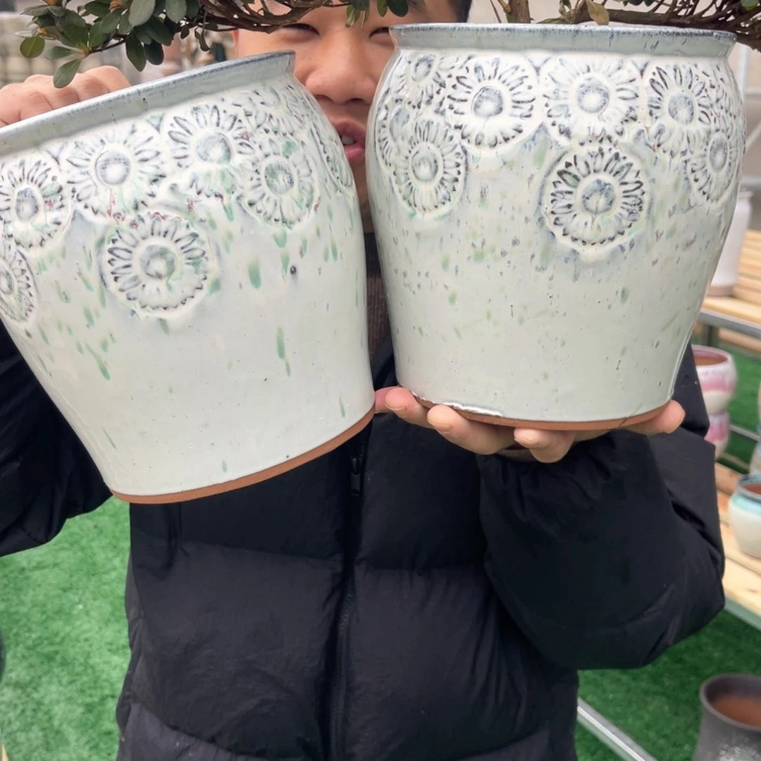 红陶杨杨花盆0215-1014