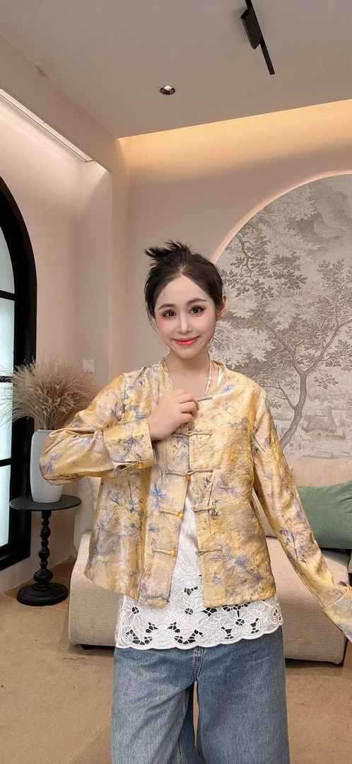 【禾禾家】“黄竹” 夏秋款新中式国风高端气质对襟开衫外套16609-10