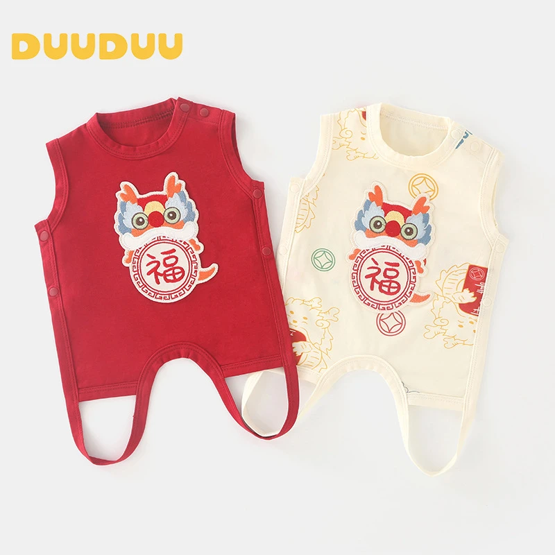 G贝嘉乐【高定版】夏季宝宝中国风可爱福龙薄款连体衣半背衣