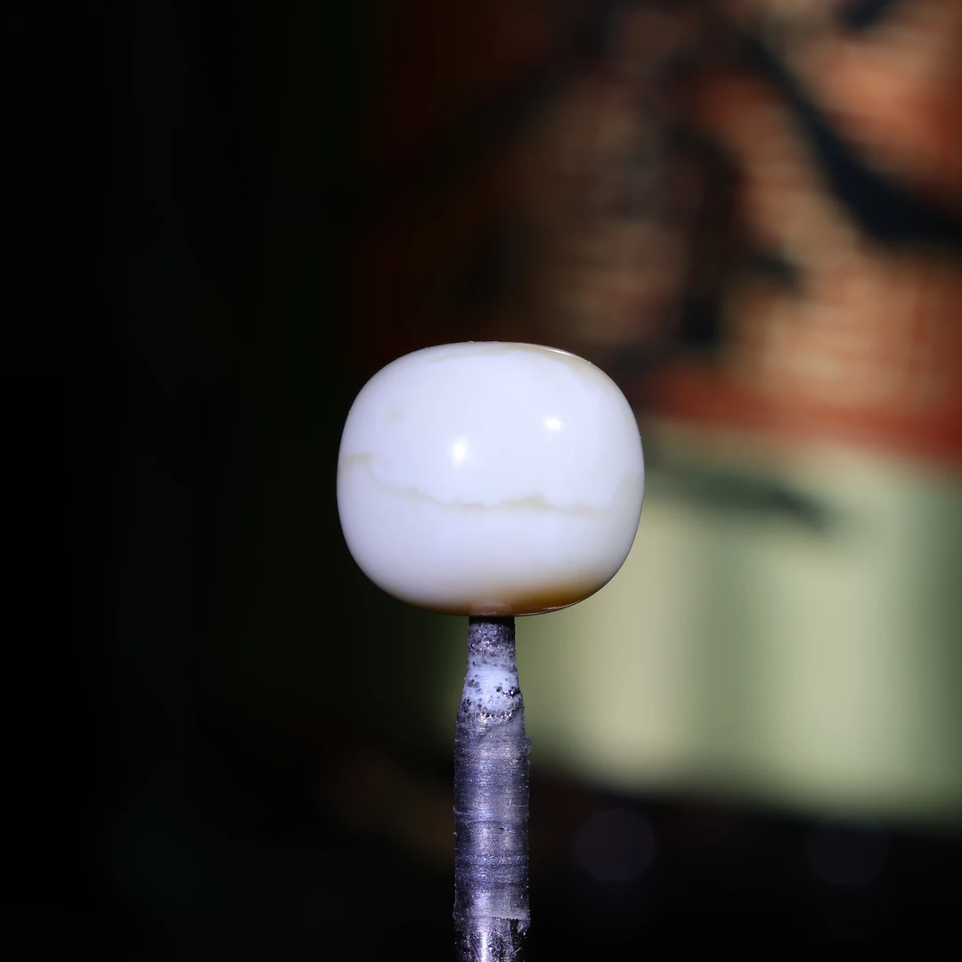 10m老型顶珠天然原矿一物一图白蜡满蜡珠子配饰10*9-A176