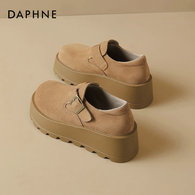 达芙妮厚底懒人鞋女款2025新款秋冬增高6cm轻便百搭休闲穆勒单鞋