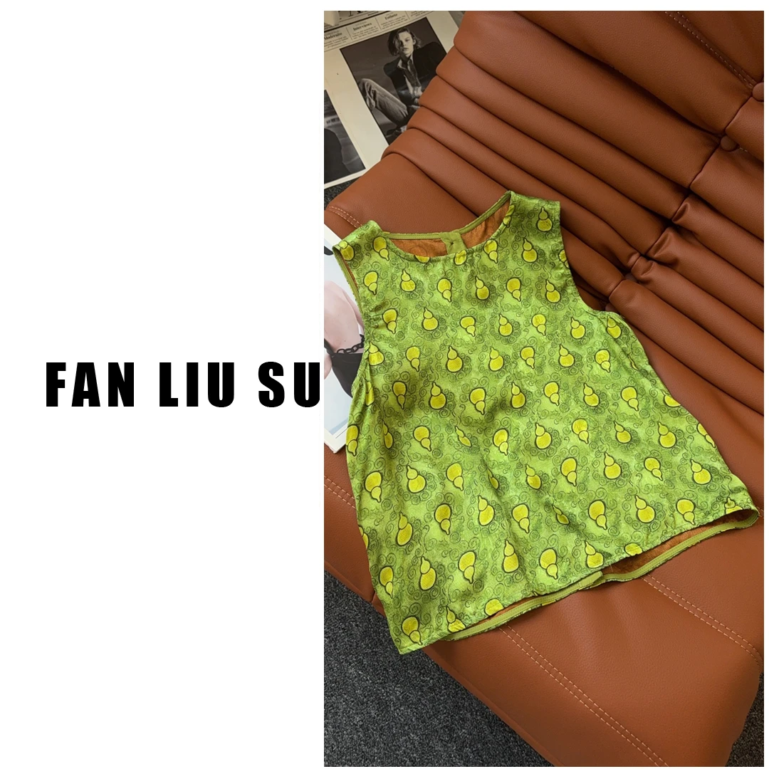 新中式国风复古无袖上衣2025新款女士夏季