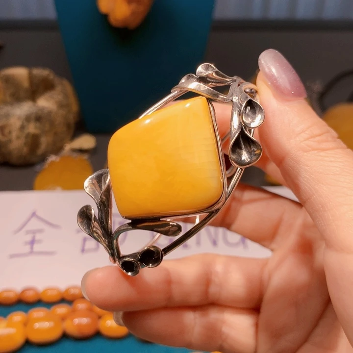 手链琥珀未镶嵌波兰设计款琥珀蜜蜡