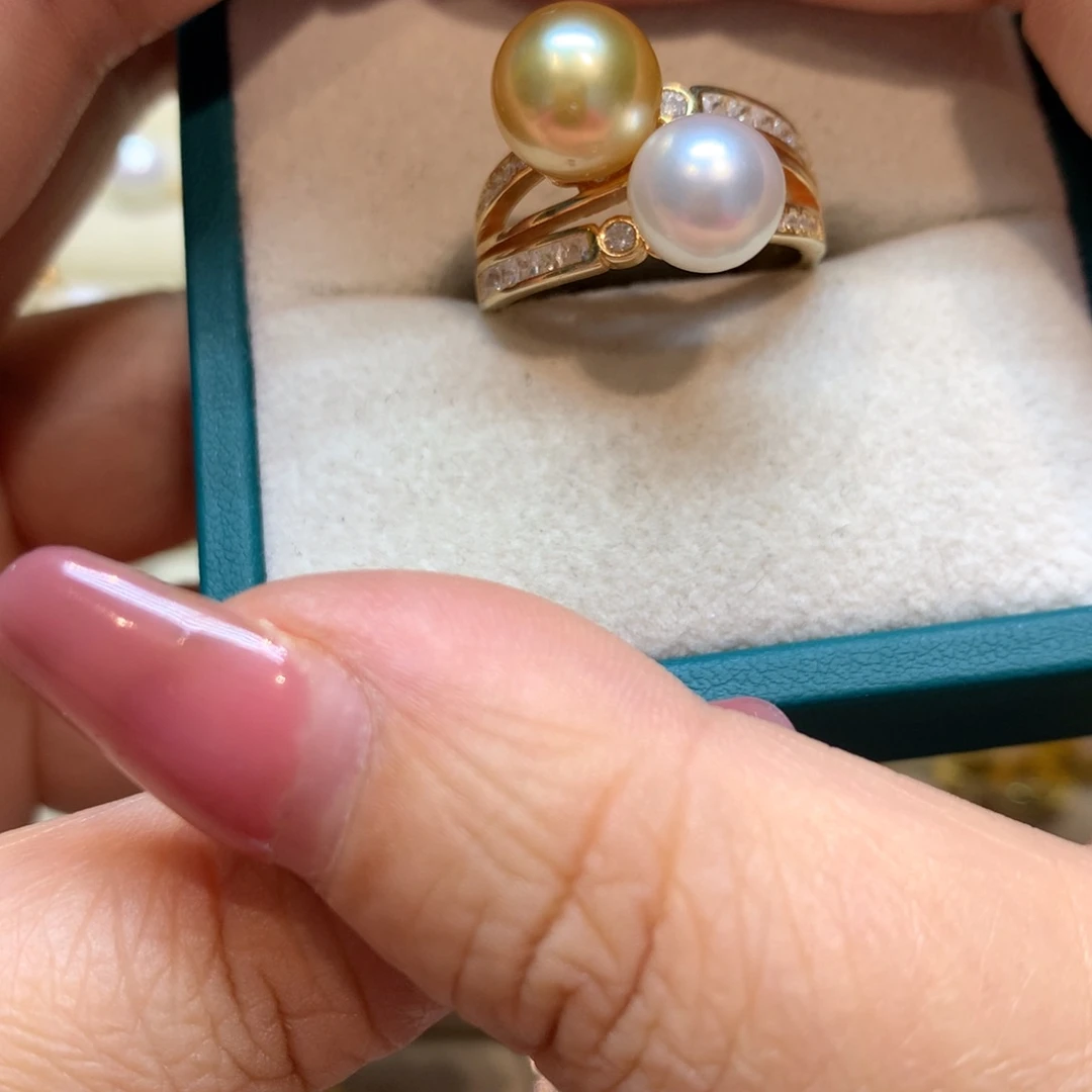 海水珍珠戒指银S925镶嵌