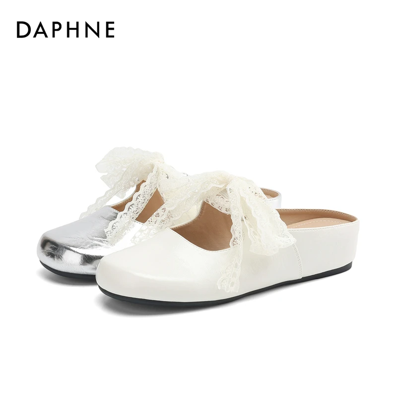 DAPHNE达芙妮包头半托鞋女款夏季新款外穿百搭蝴蝶结玛丽珍拖鞋