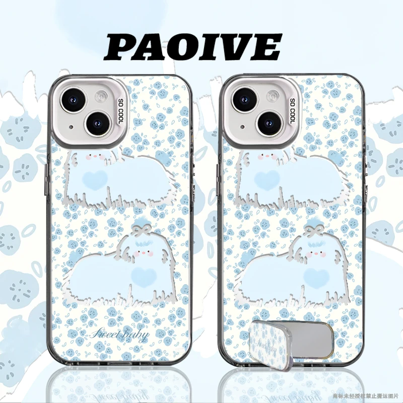 油漆小狗适用苹果华为vivo一加iPhone14小米三星防摔彩银手机壳